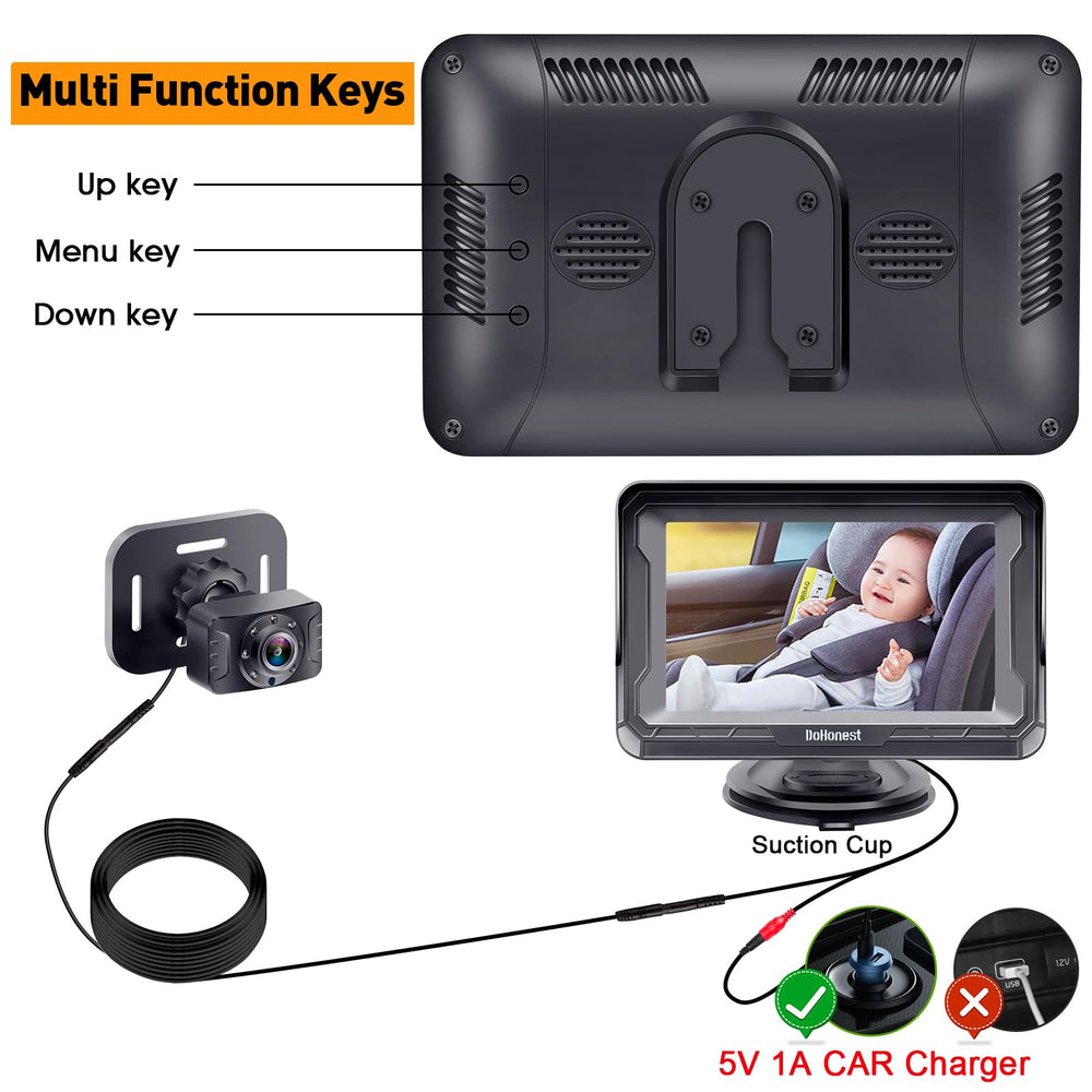 DoHonest 4.3-inch screen offers a compact, easy-to-view monitor.