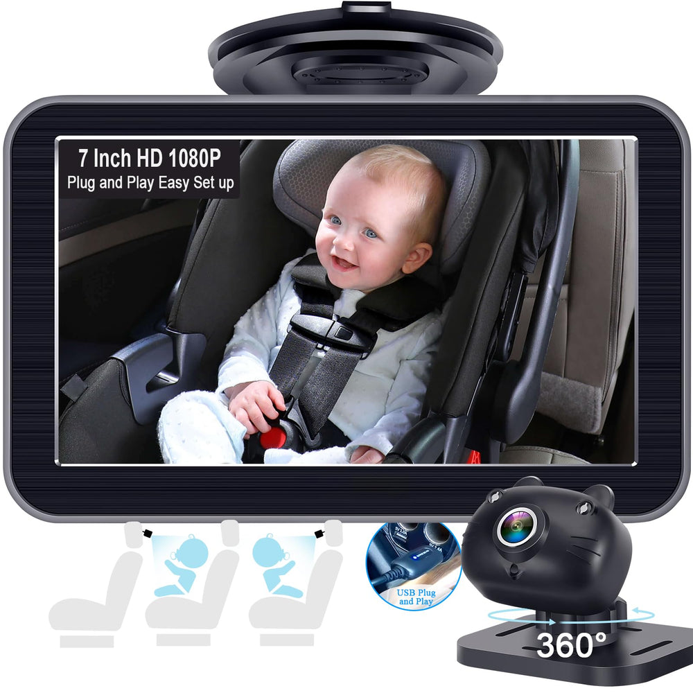 DoHonest baby car camera with 7-inch display for clear road-side monitoring.