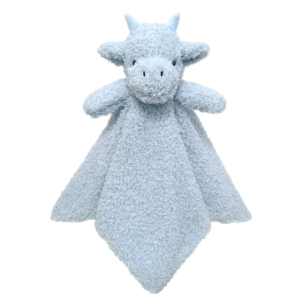 Doindute Baby Blue Dragon Lovey face closeup with soft fabric for soothing cuddles.