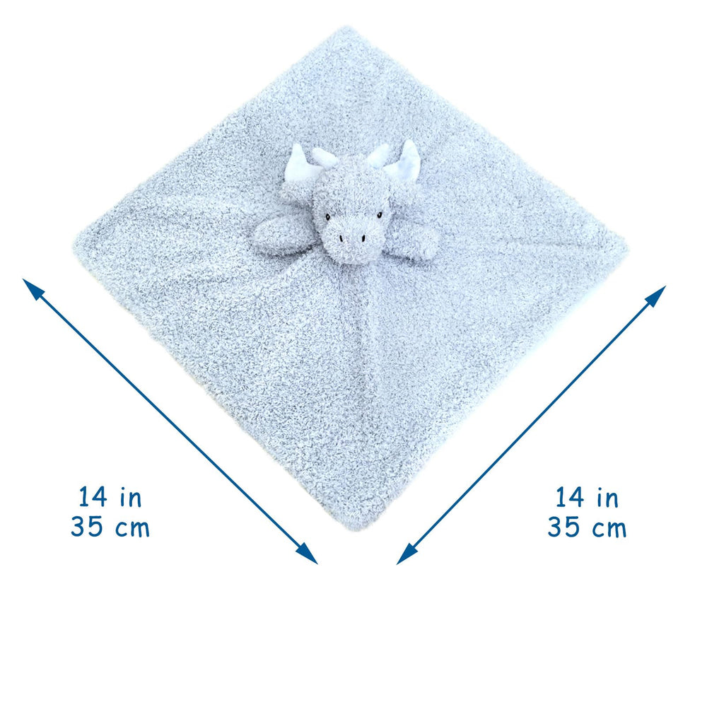 Doindute Baby Blue Dragon Lovey full-body view shows cuddly security during nap time.