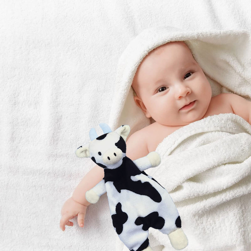 Doindute cow security blanket is a charming baby shower gift idea.