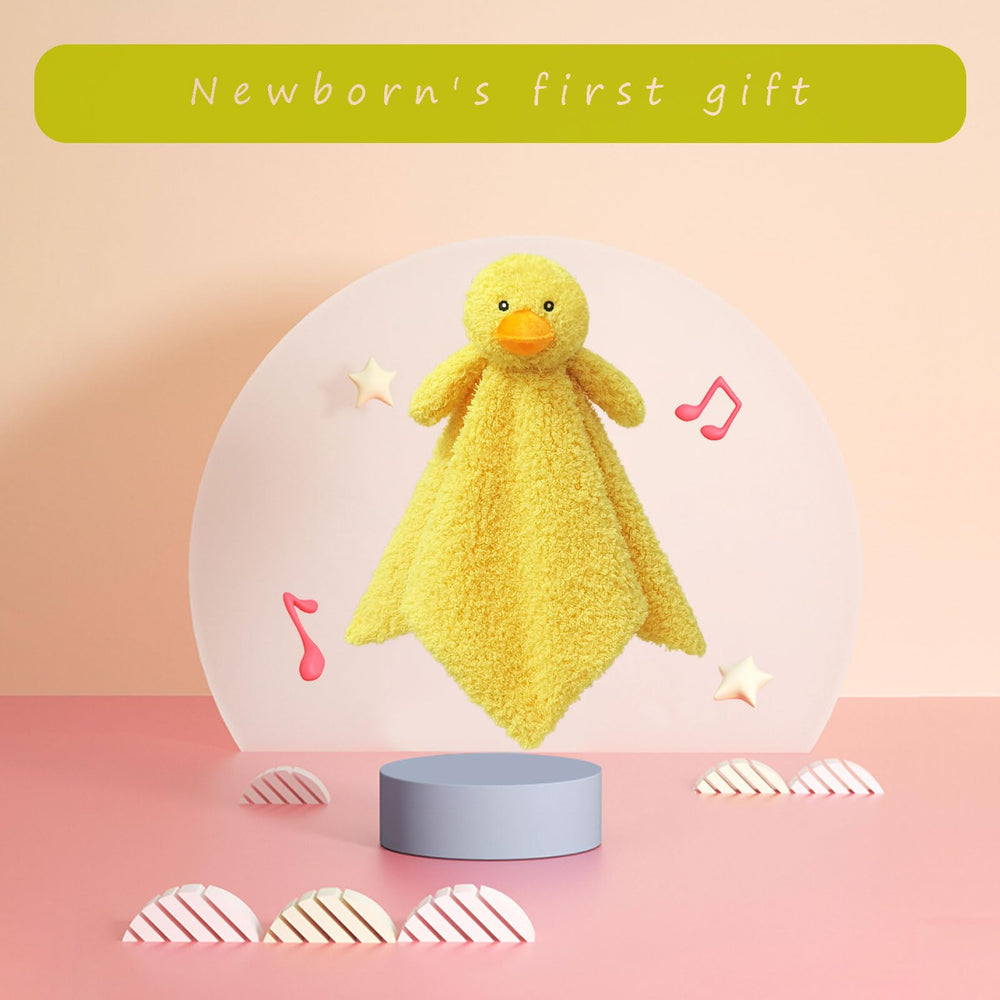 Doindute cuddly duck blanket is ideal for little hands to grasp and explore