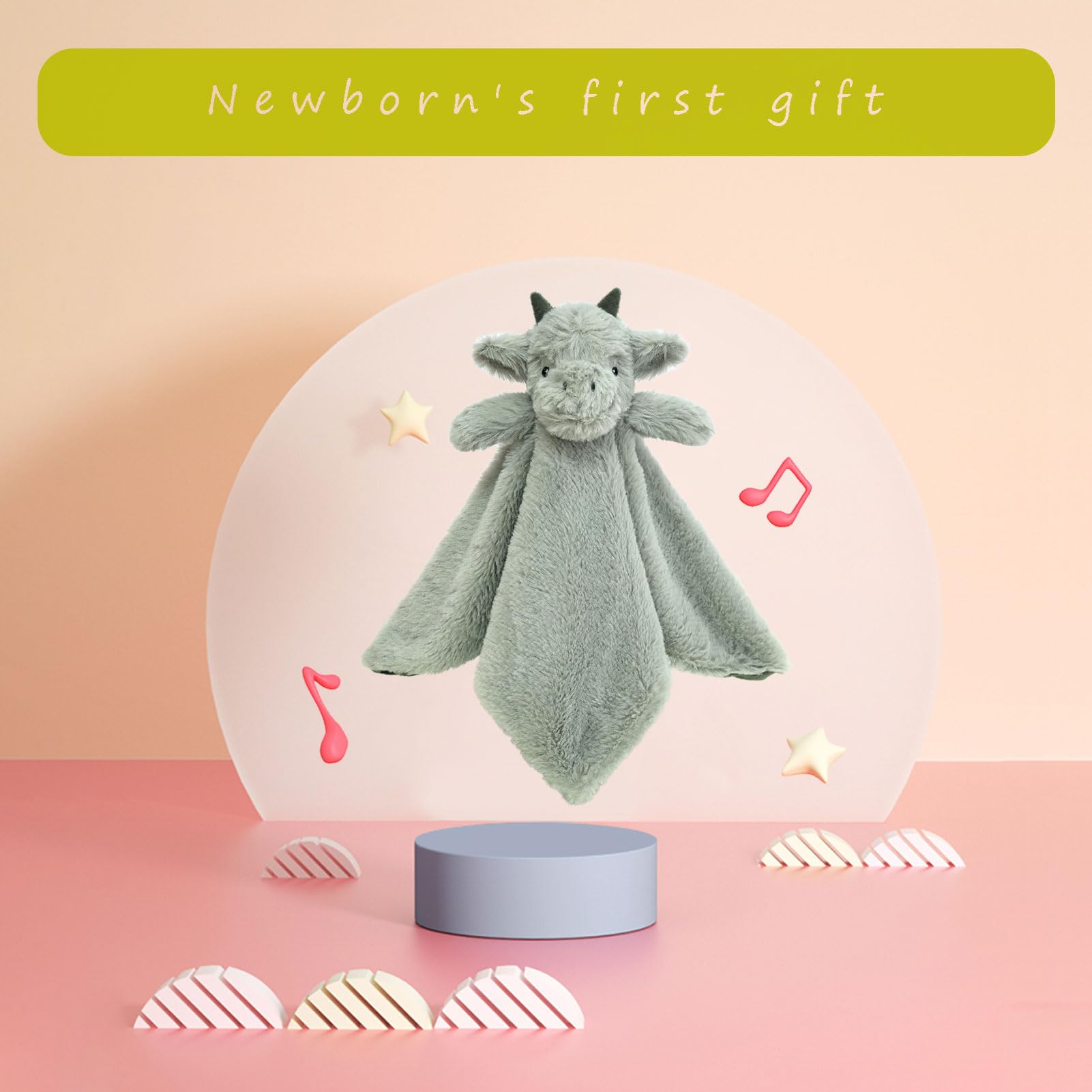 Doindute easy-grip lovie supports tiny hands learning to hold.