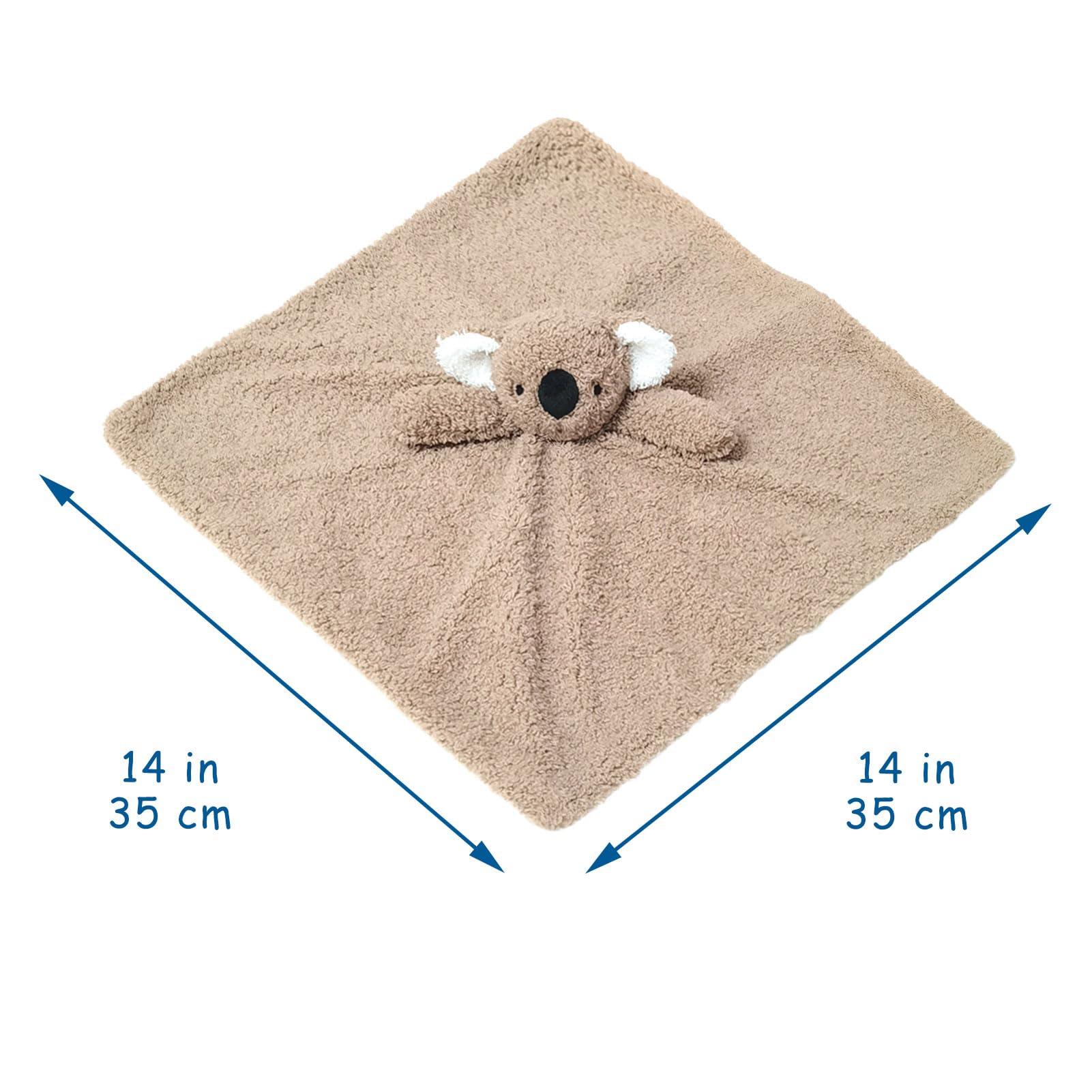 Doindute koala embroidery eyes-nose close-up shows safe, friendly detailing for baby.