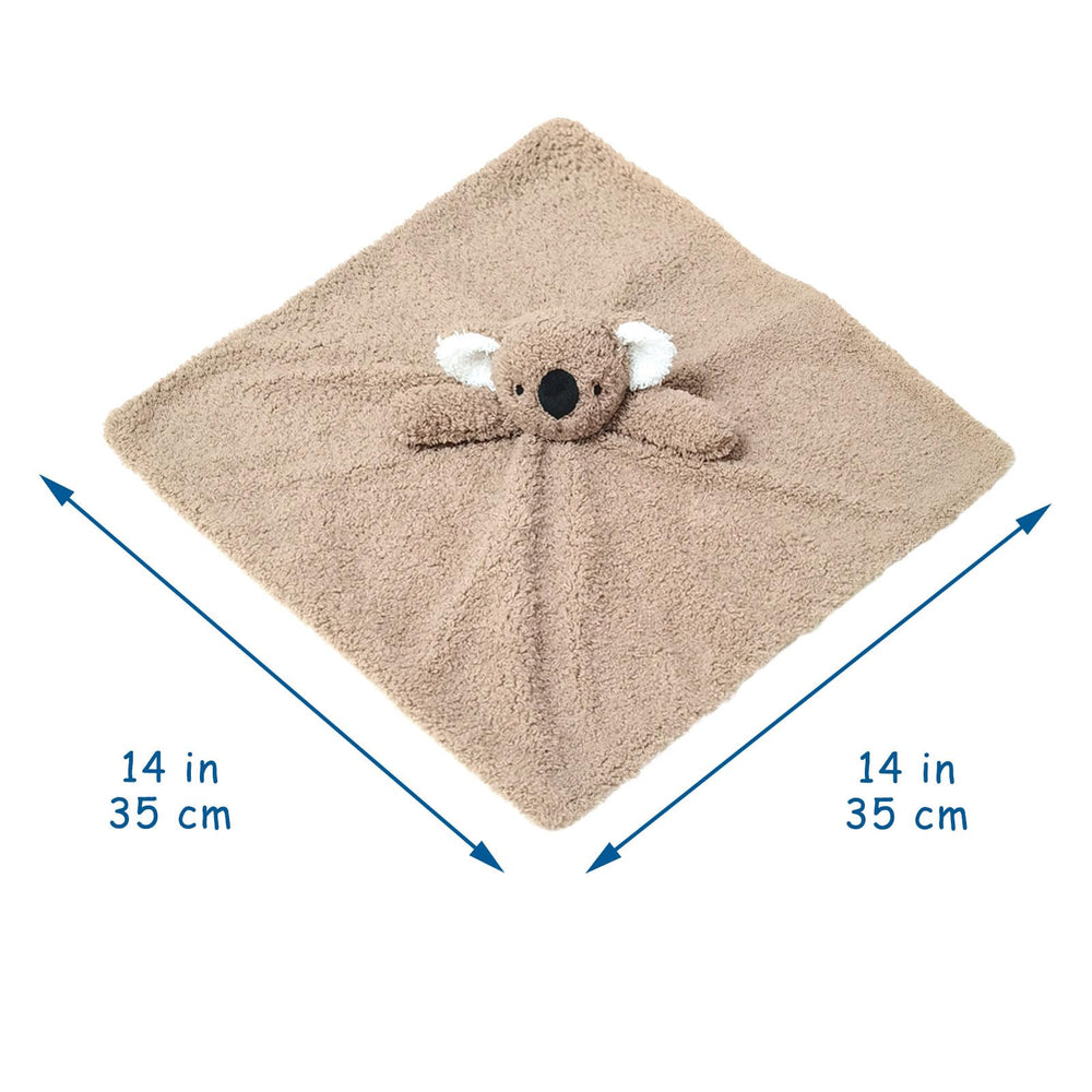 Doindute koala embroidery eyes-nose close-up shows safe, friendly detailing for baby.