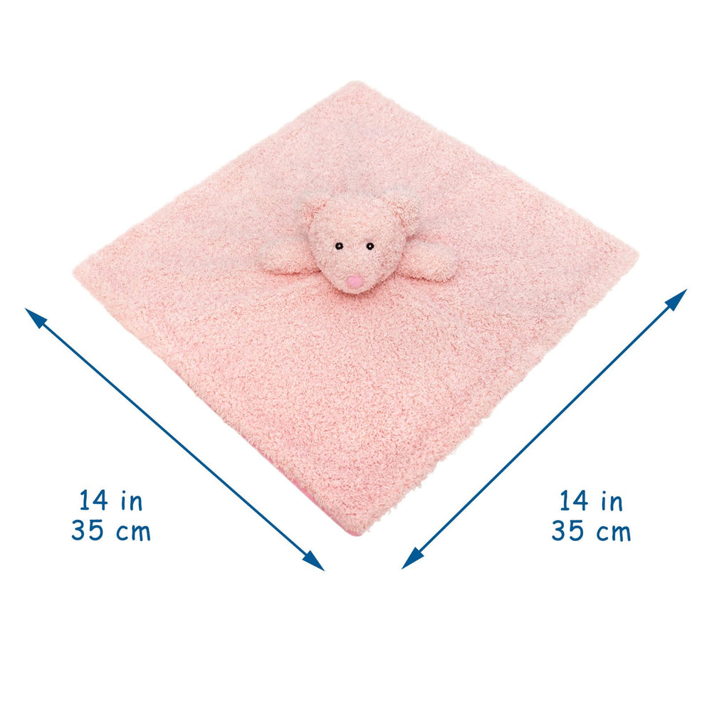 Doindute plush security blanket with embroidered eyes for safe, gentle cuddling.