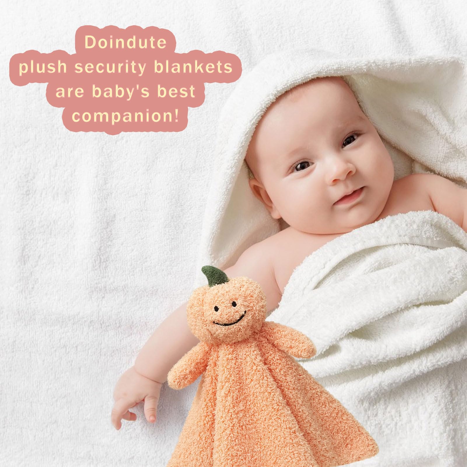 Doindute washable pumpkin security blanket with simple care