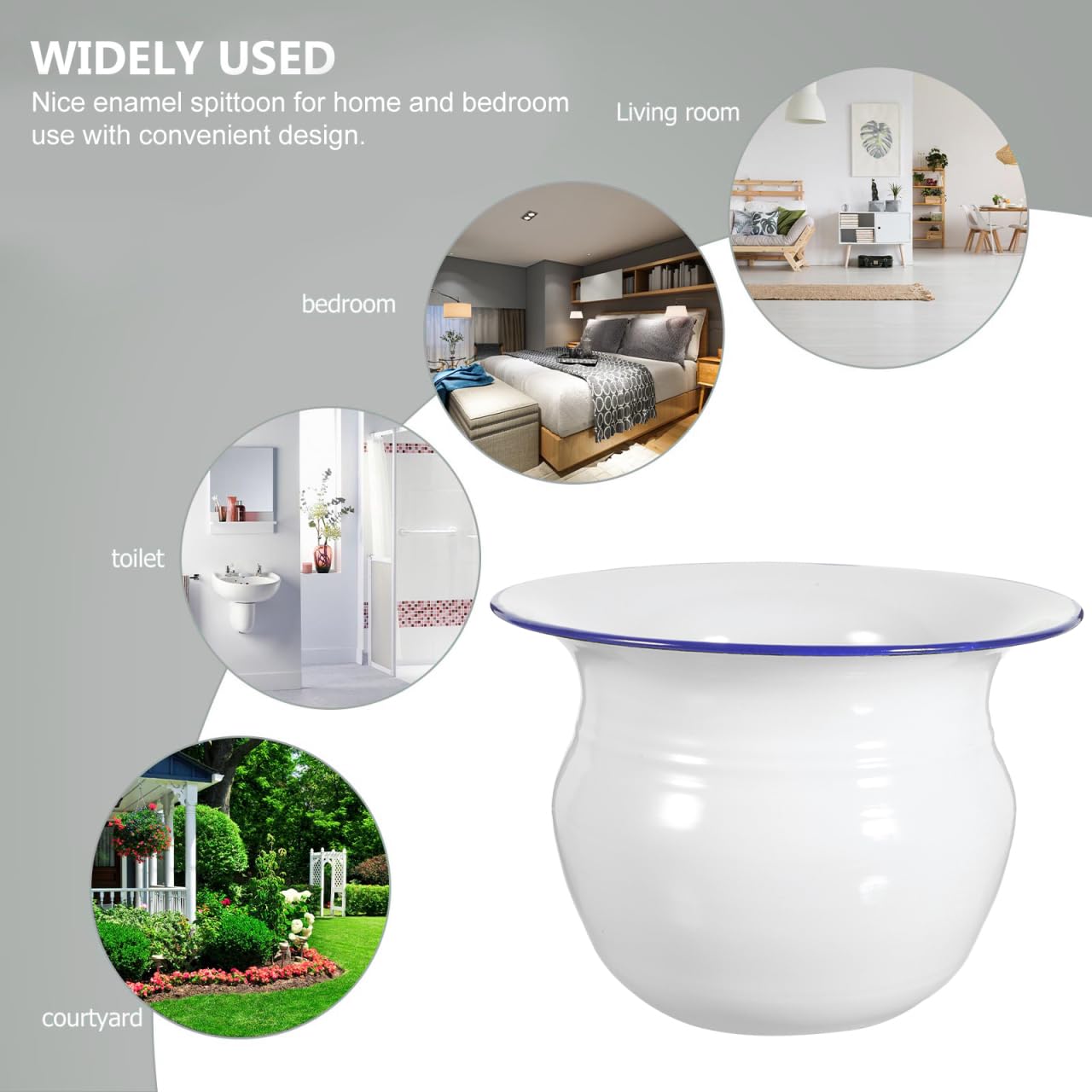 DOITOOL enamel chamber pot for adults suitable for home or travel