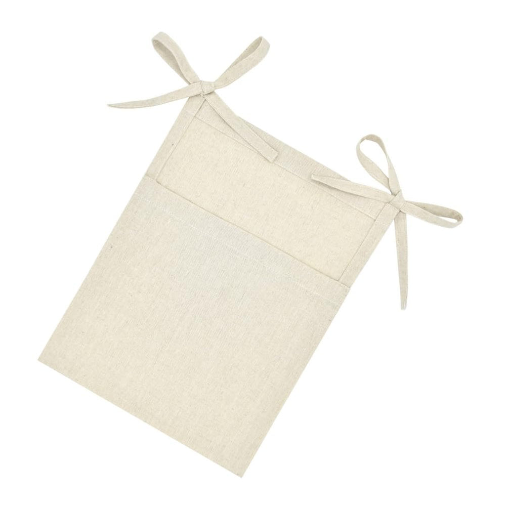 DOITOOL Linen Bedside Hanging Storage Bag on a crib, ideal for diapers and wipes