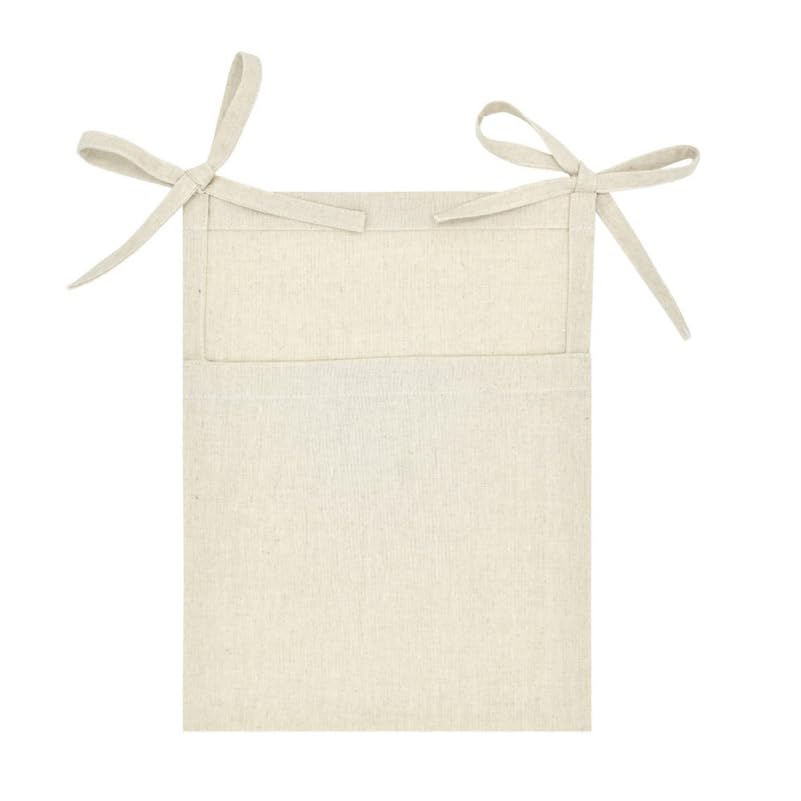 DOITOOL Linen Bedside Hanging Storage Bag with adjustable straps, easy to hang anywhere