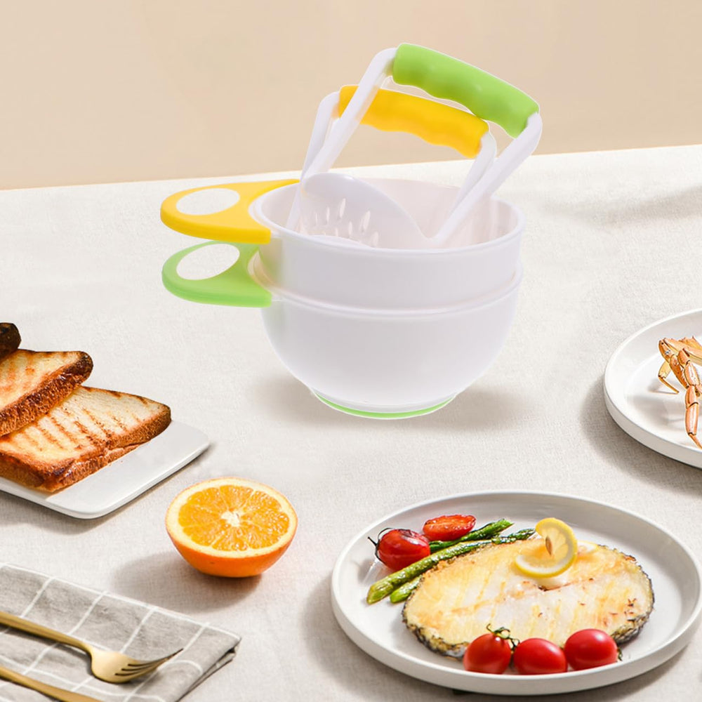 Easy-clean design shows parts that fit together for thorough scraping.