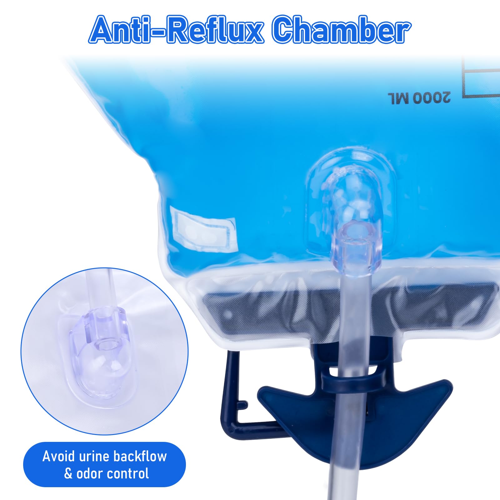 The 48-inch kink-resistant drainage tube provides smooth, uninterrupted flow