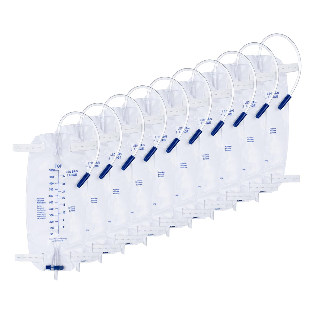 DOKIBI leg bag front view showing anti-reflux valve for controlled drainage.
