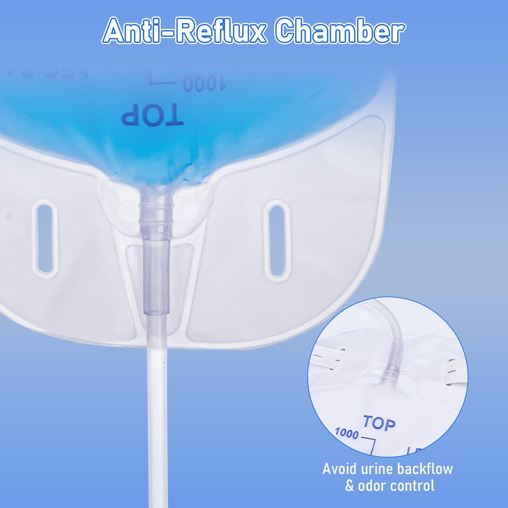 DOKIBI sterile leg bag in sealed packaging ready for single use.