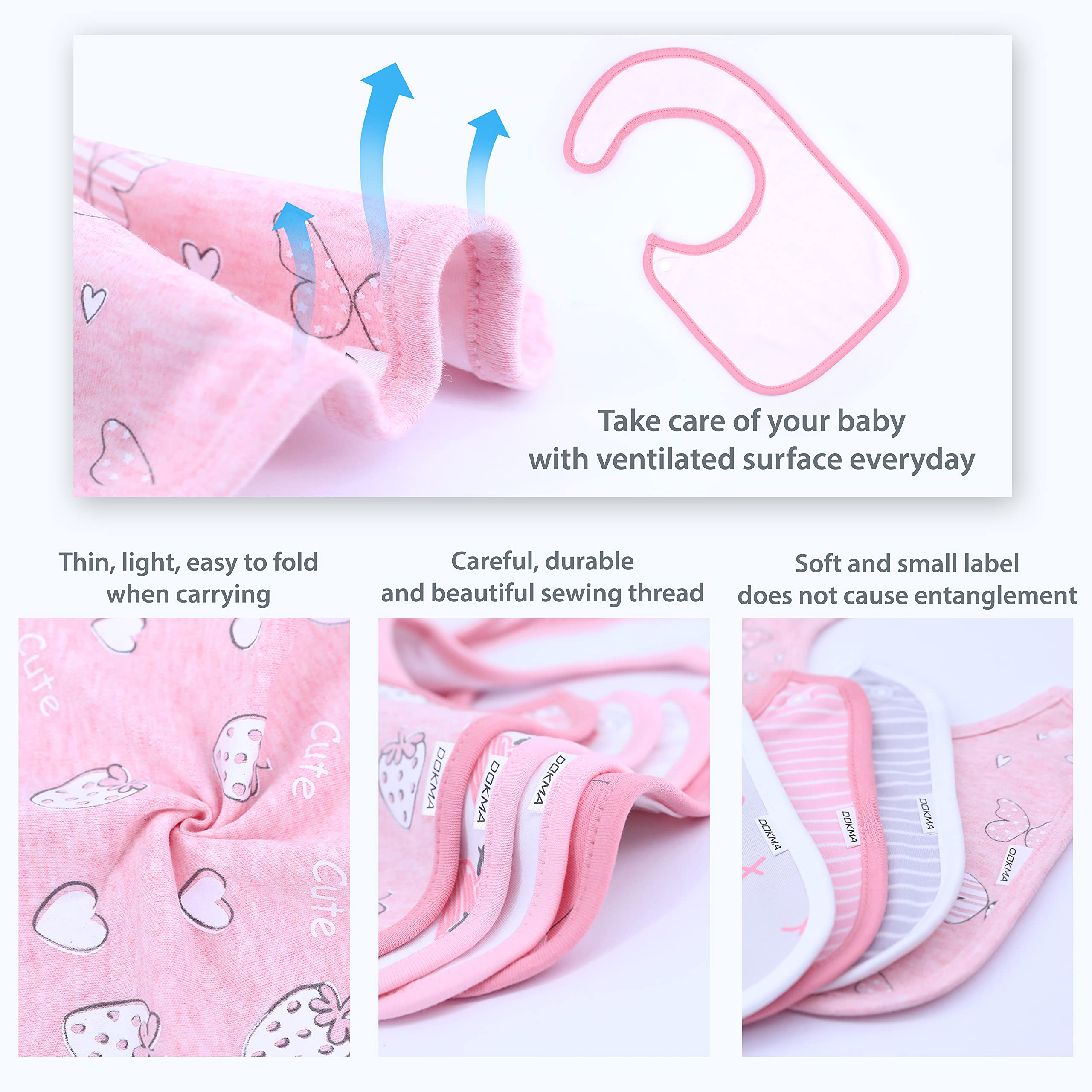 DOKMA bibs are machine washable for easy care.