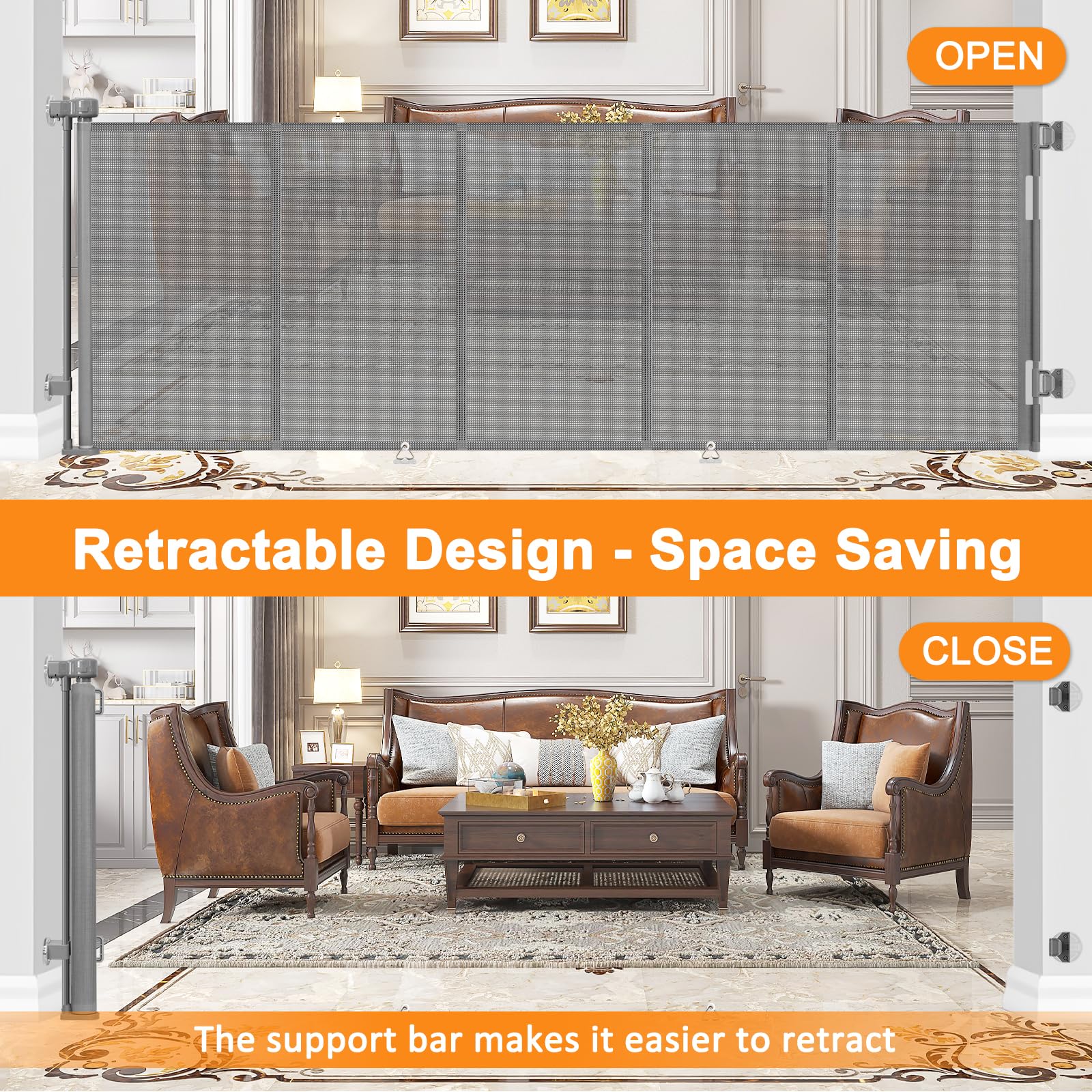 DoktorBaby retractable design saves space when gate is not in use