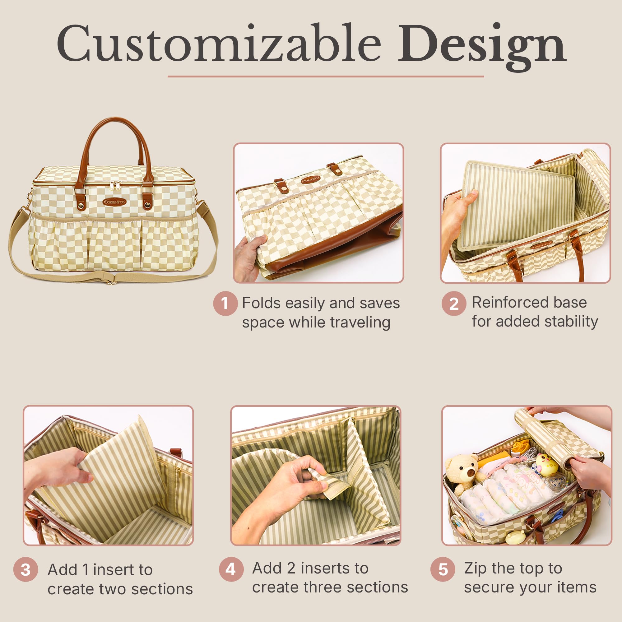 DOKUS & CO Luxe Caddy foldable design perfect for car trips and quick errands.