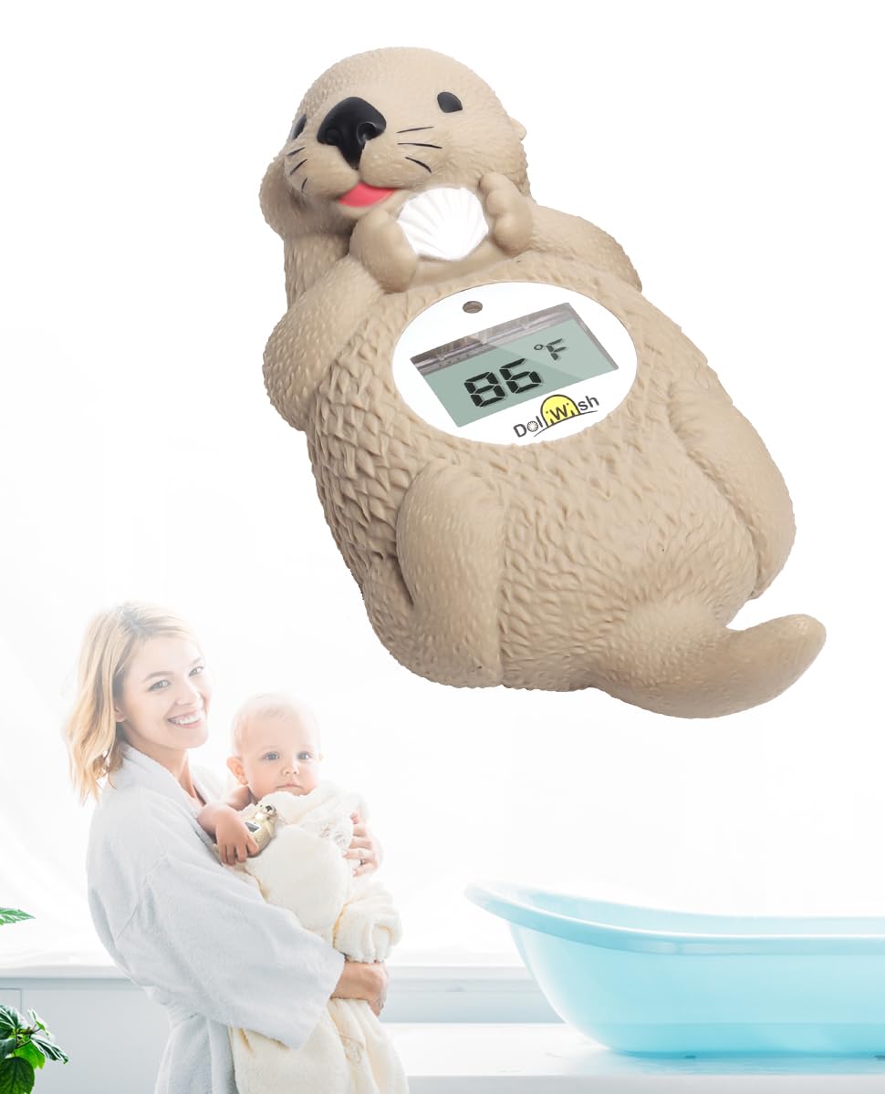 DoliWish baby bath thermometer otter toy floating safely in tub for accurate temperature