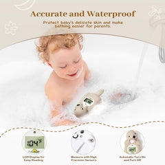 DoliWish bath thermometer with color alerts to indicate safe temperatures at a glance