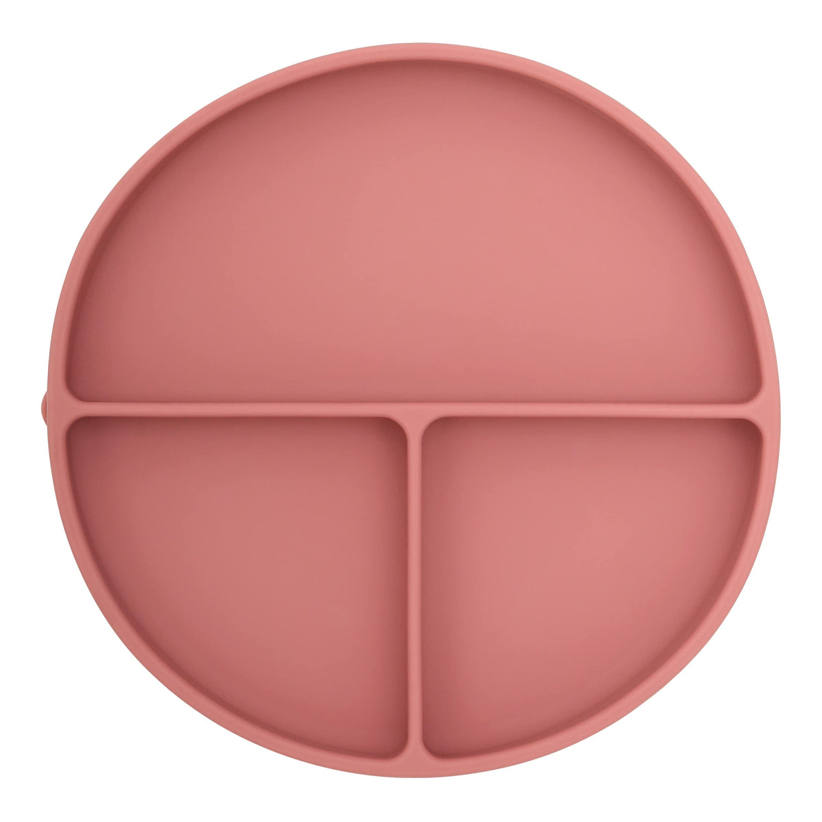 Dollop dusty rose suction plate on table reduces mealtime mess