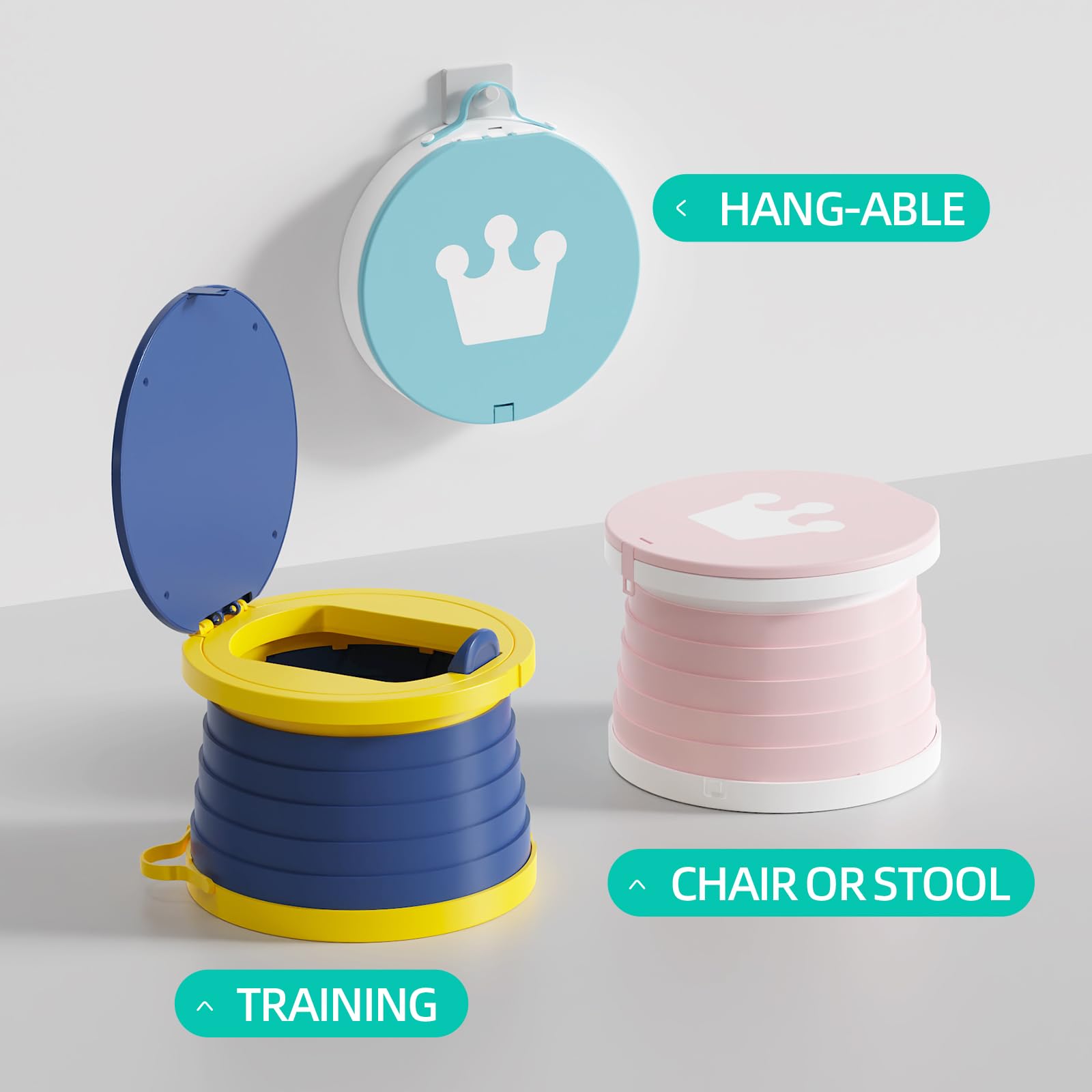 Dollybeeear travel potty seat folded design fits in a backpack for travel
