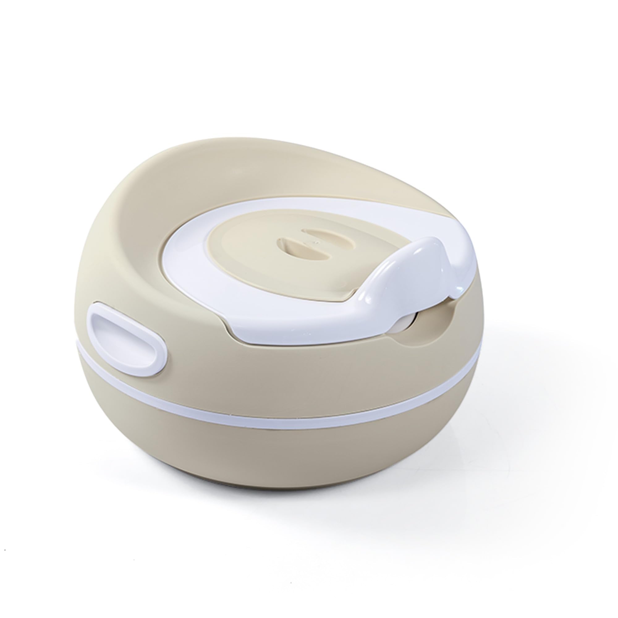 Dolu Nuve premium potty seat front view shows compact design for travel training.