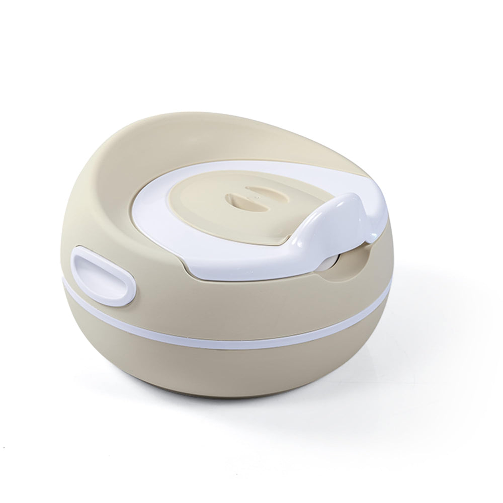 Dolu Nuve premium potty seat front view shows compact design for travel training.