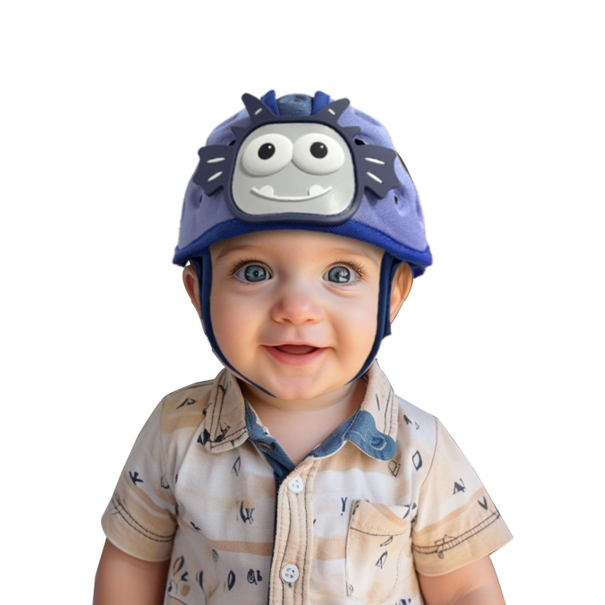 Domayllay Dino helmet with soft head coverage for safe crawling.