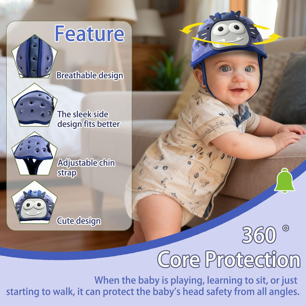 Domayllay Dino helmet protects during early walking adventures.