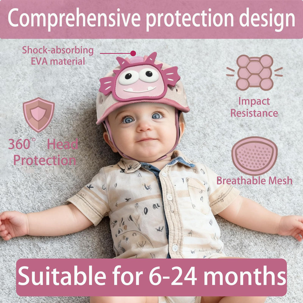 Domayllay Dino Light Pink helmet vent design keeps heads cool during play.
