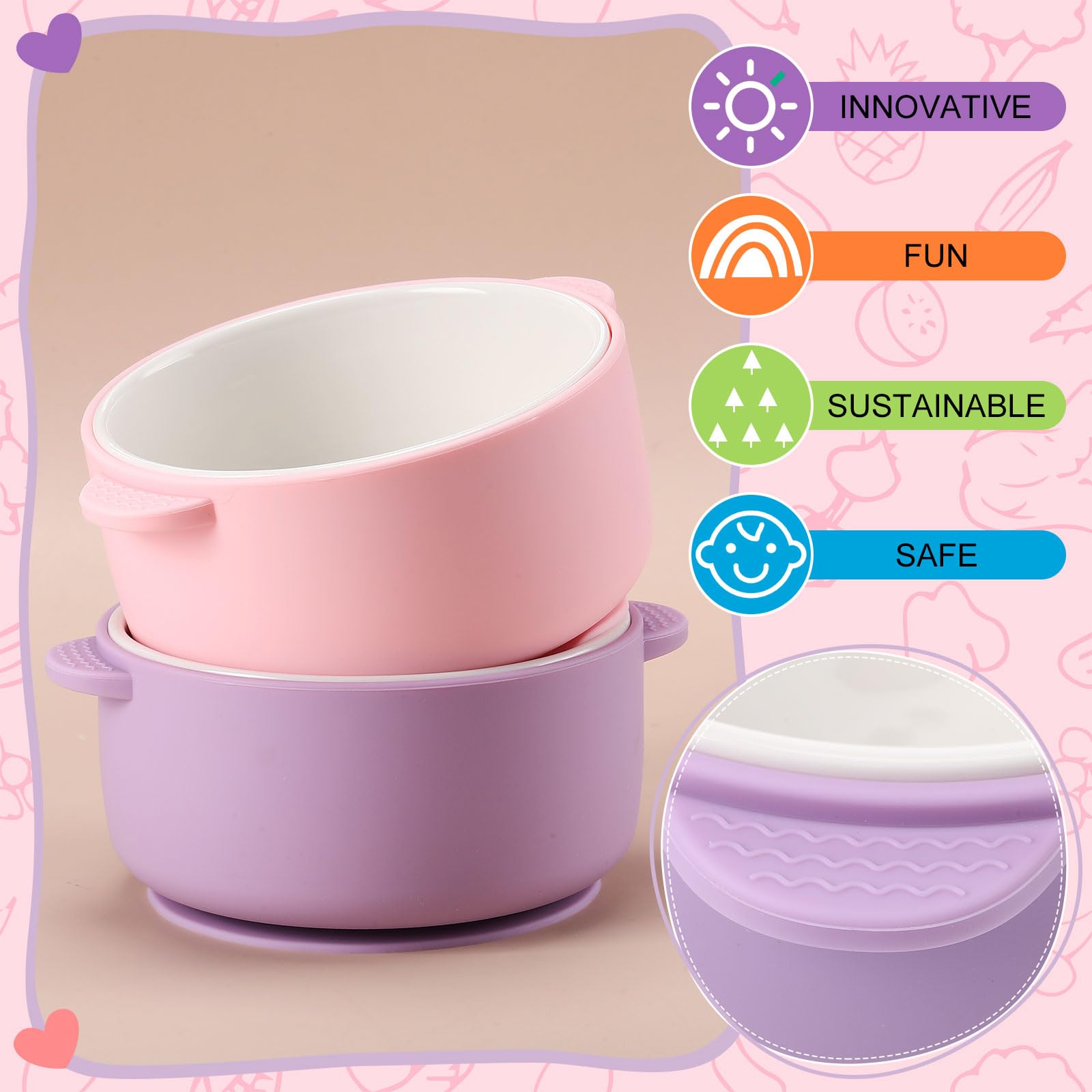 Domensi 2-set microwave-safe bowls for easy reheating and serving