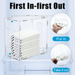Domensi breast milk storage tower top view shows compact footprint for fridge efficiency.