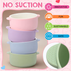 Domensi bowls green silicone sleeve helps kids eat independently with confidence.