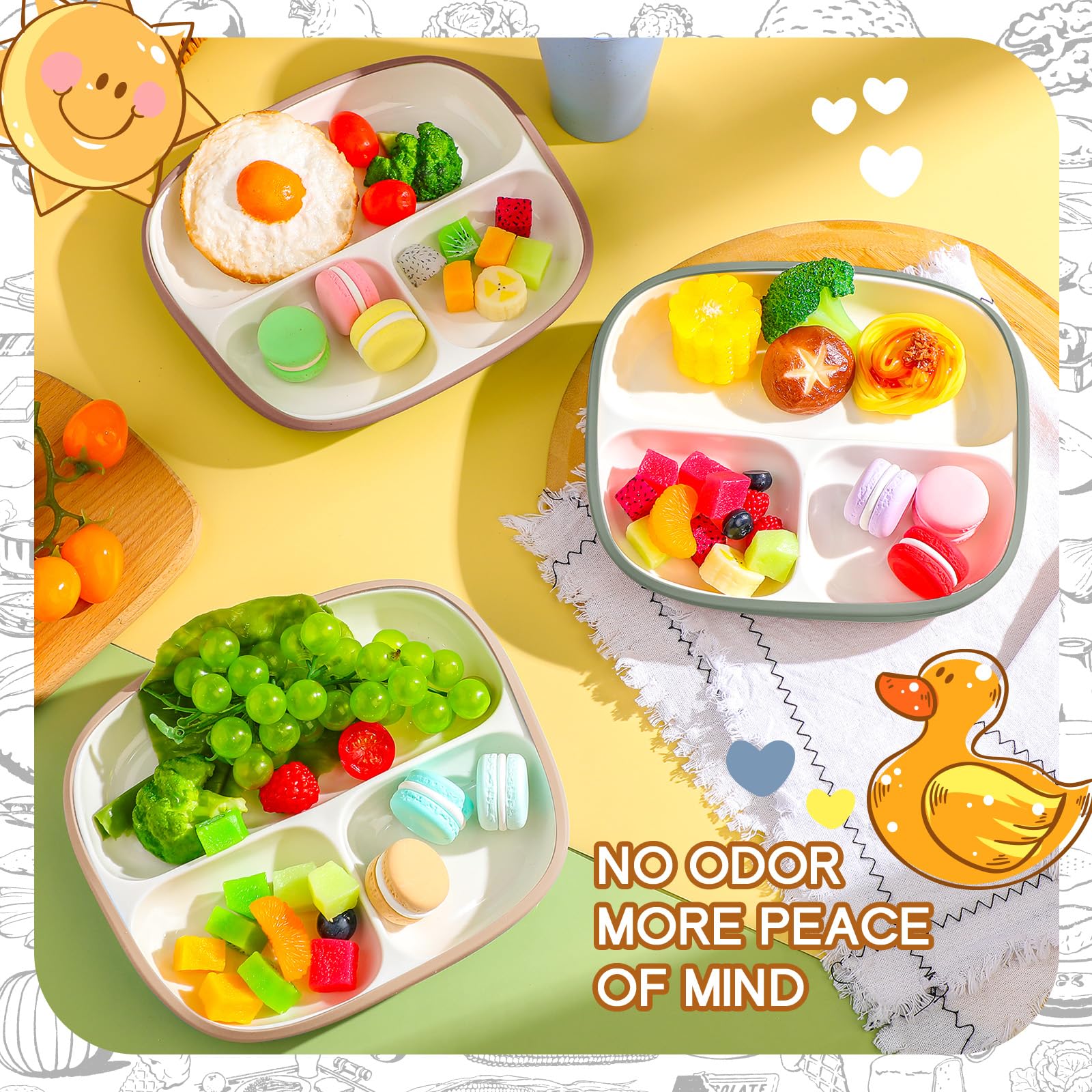 Domensi Kids porcelain plate and sleeve are dishwasher safe