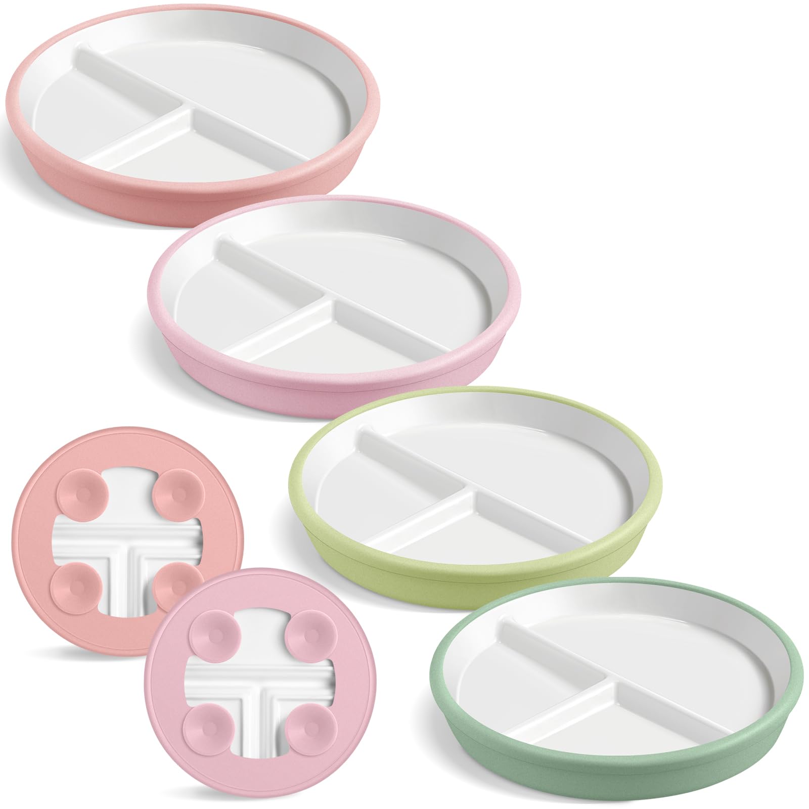 Domensi kids porcelain plates with silicone sleeve closeup showing safe grip