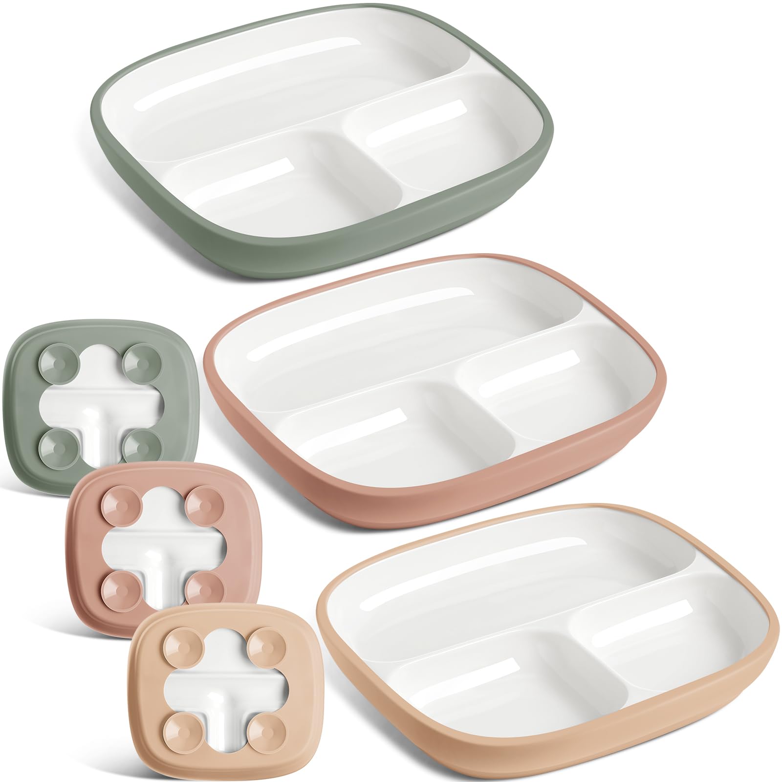 Domensi Kids porcelain plate with silicone sleeve front view shows tidy meals