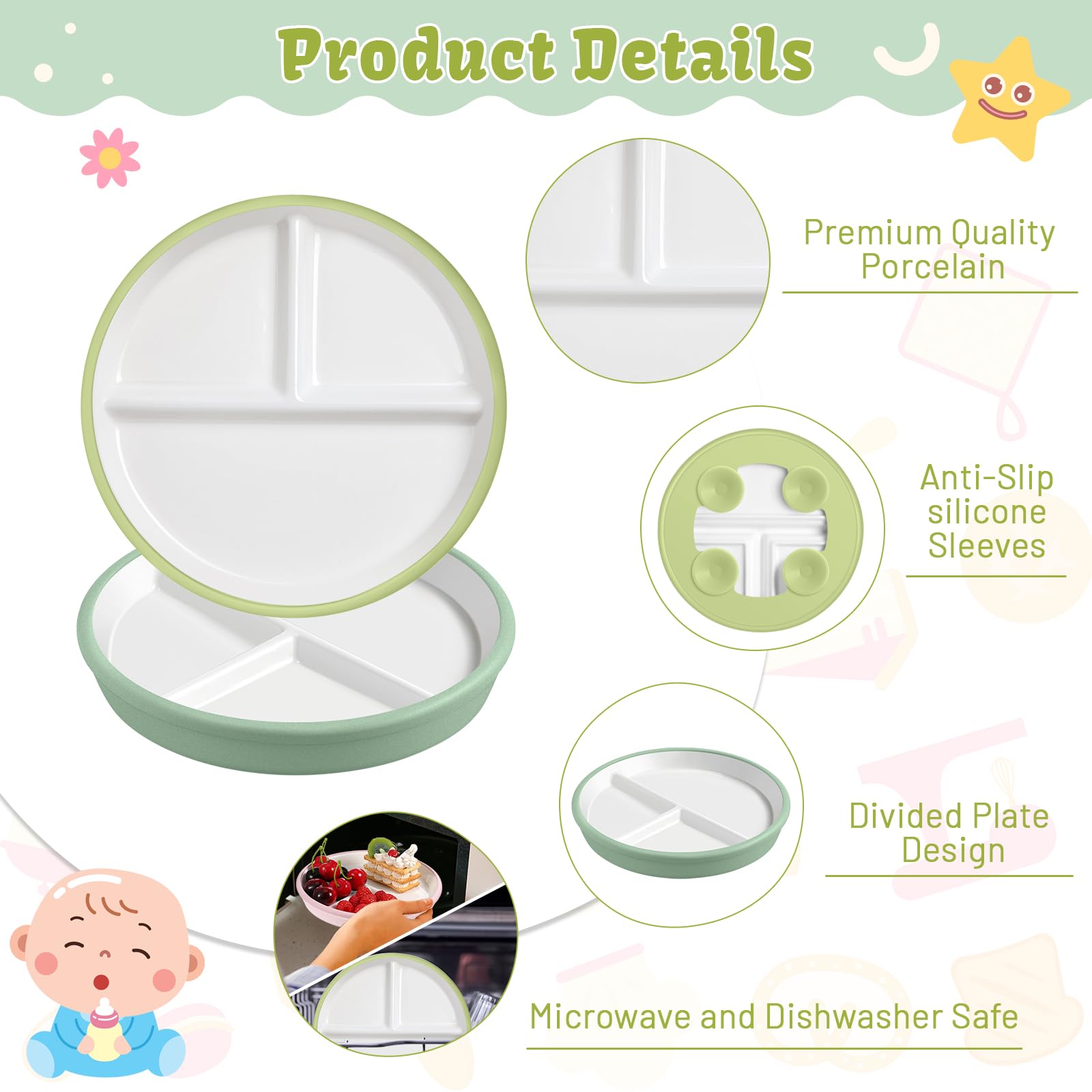 Domensi plates are microwave and dishwasher safe for busy families