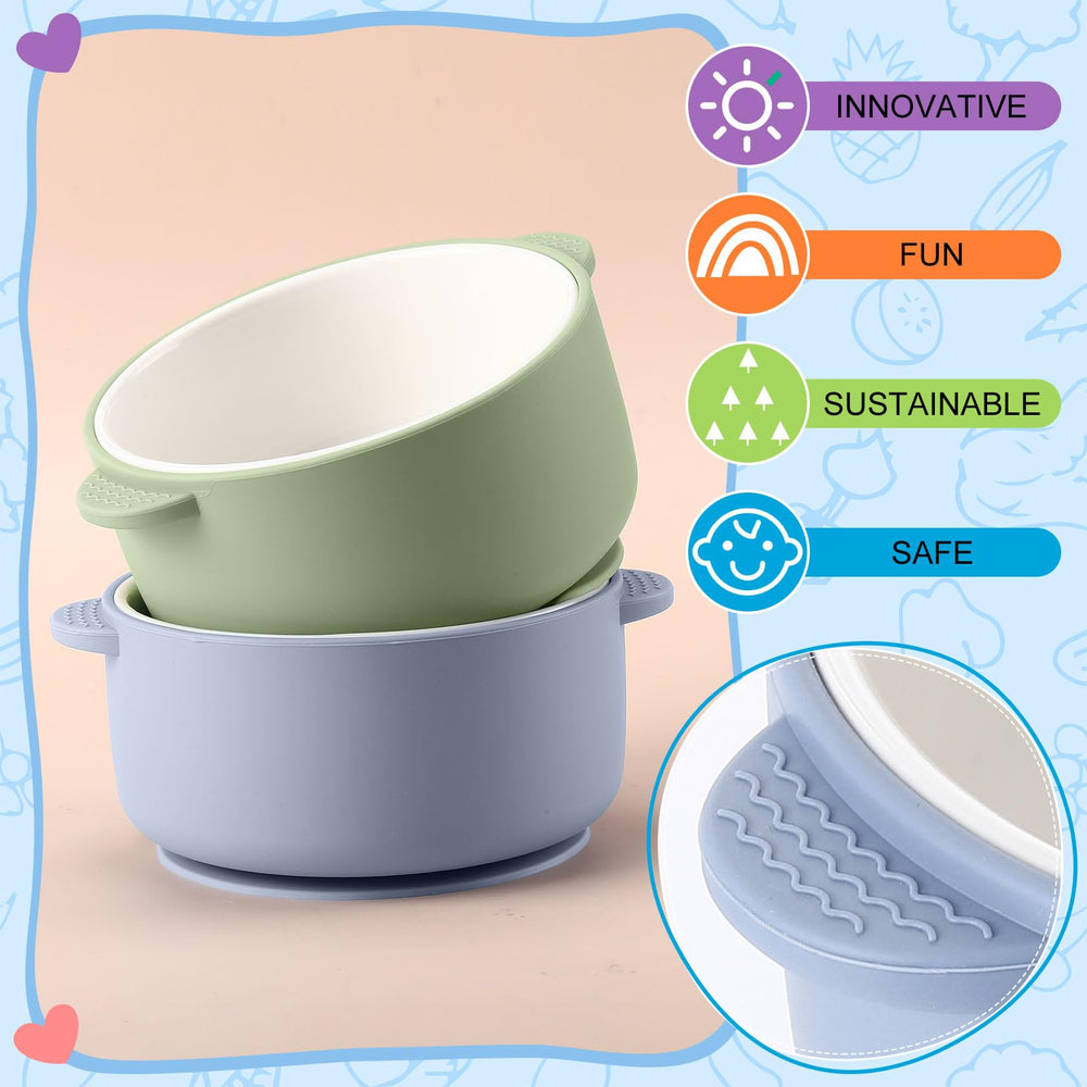 Domensi porcelain bowl microwave-safe with removable silicone shell