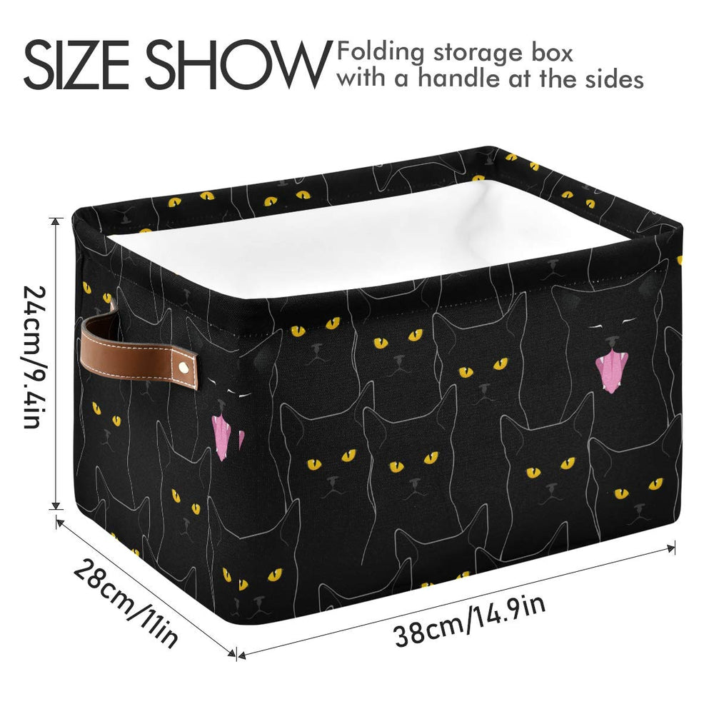DOMIKING storage bin with PU leather handles for easy transport