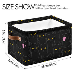 DOMIKING storage bin with PU leather handles for easy transport