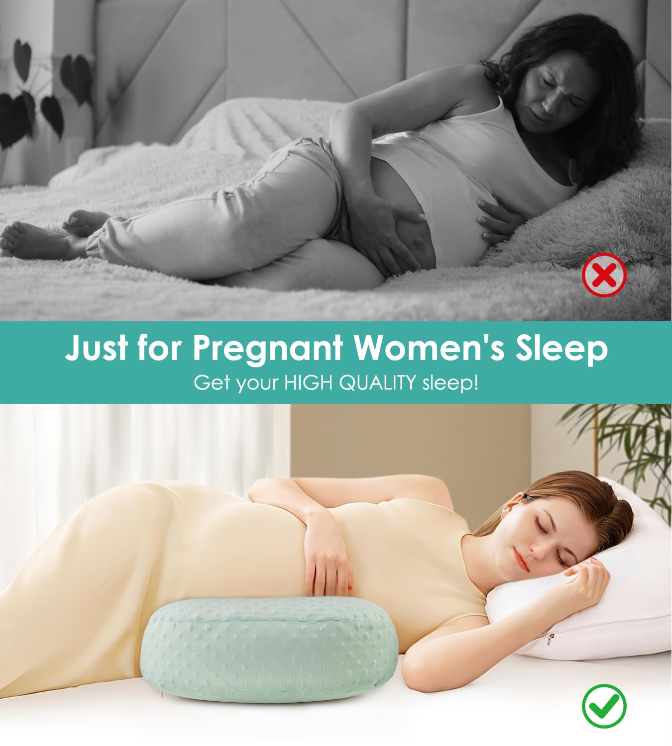 DONAMA ergonomic double-sided slope supports side, back, or front sleep.