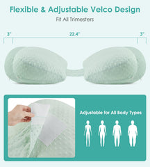 DONAMA maternity pillow extendable to 28.4 inches for growing bellies.