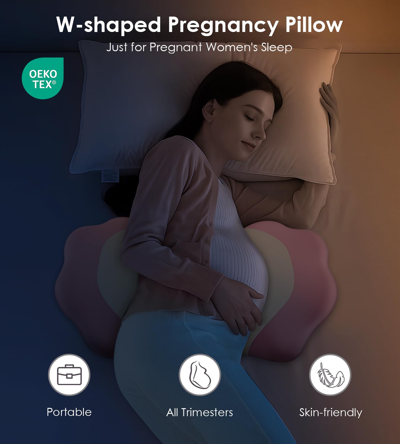 Cooling icy fabric cover on the DONAMA pillow for breathable comfort
