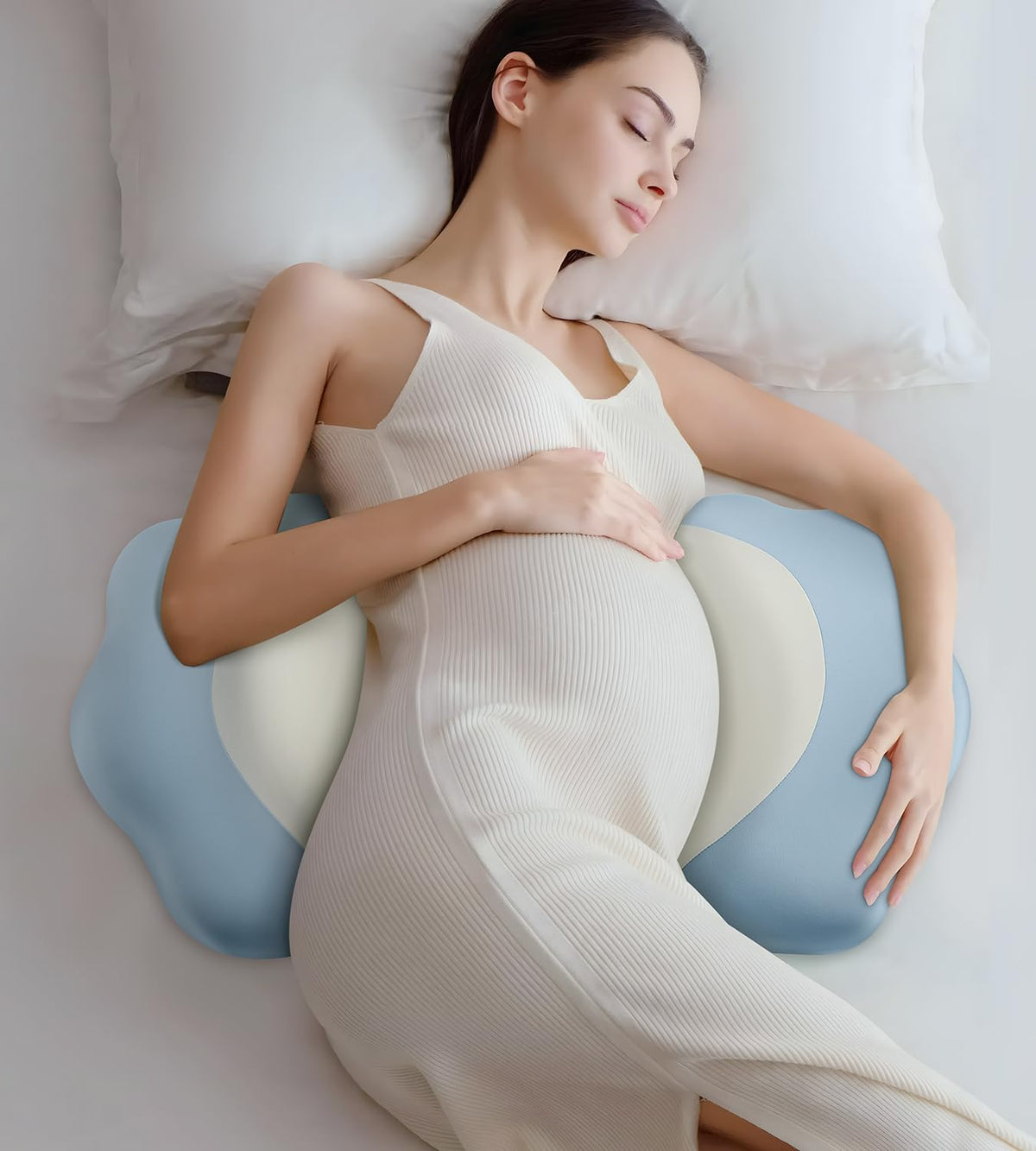 DONAMA memory-foam ergonomic-curve offers targeted back and belly support for side sleepers.