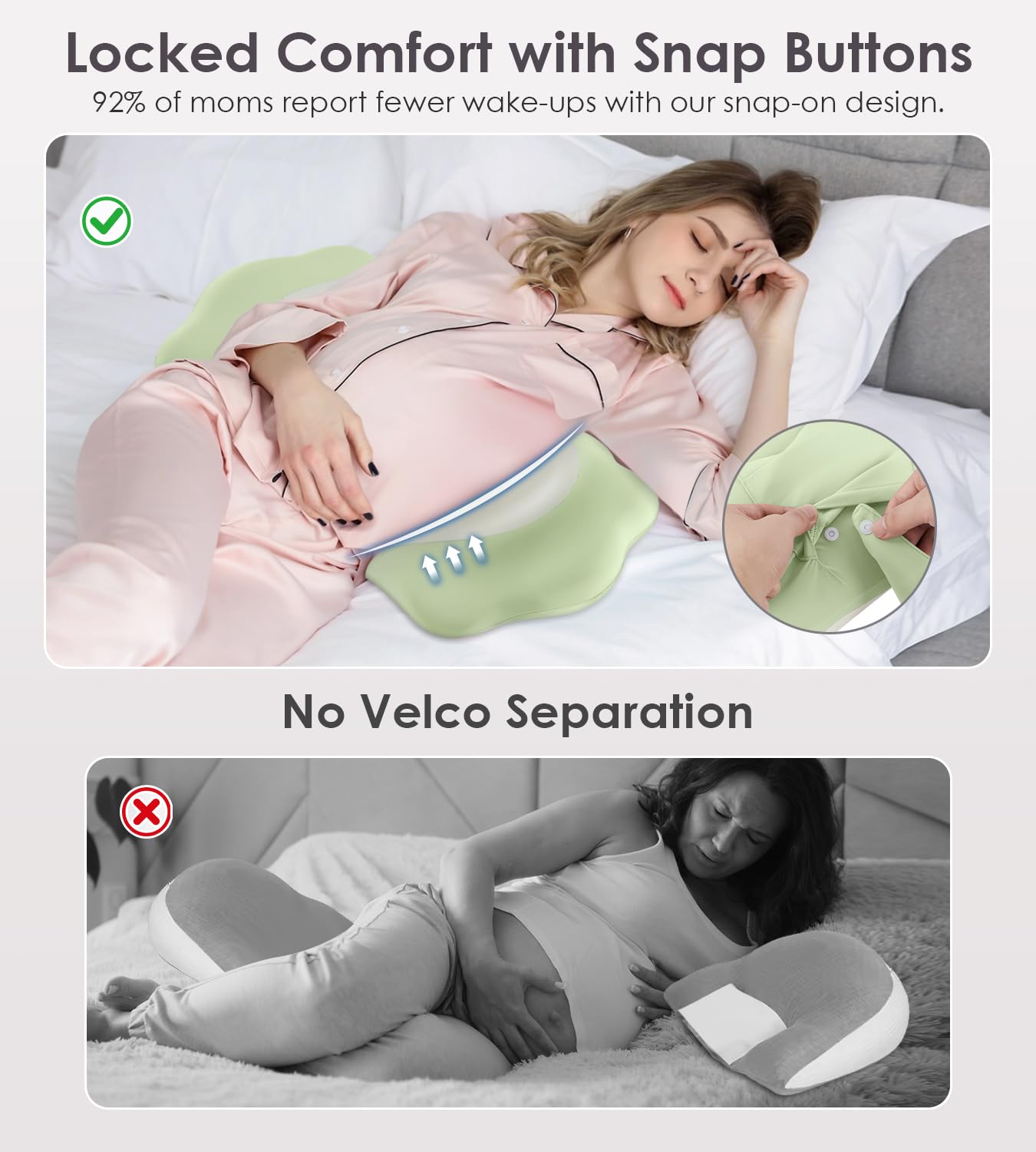 Machine-washable cover on the DONAMA pillow simplifies cleaning and care.