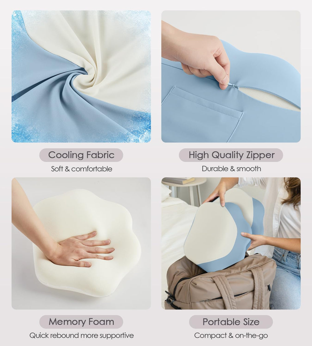 DONAMA lightweight pillow is portable for bed, couch, or car.