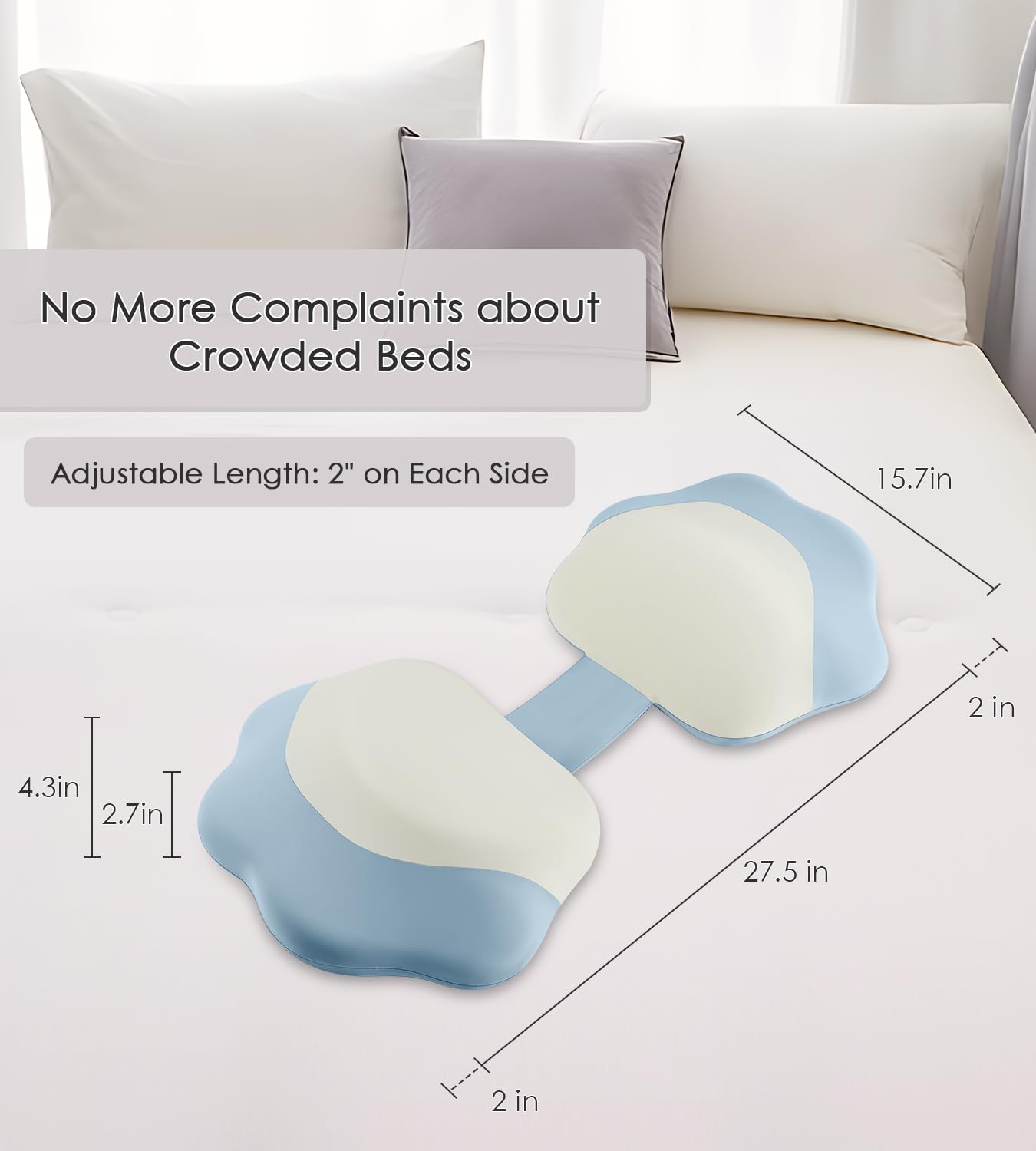 DONAMA w-shaped pillow back-support cradles the lumbar for better spine alignment.