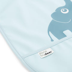 Done by Deer blue bib with dots design providing waterproof protection and catch pocket