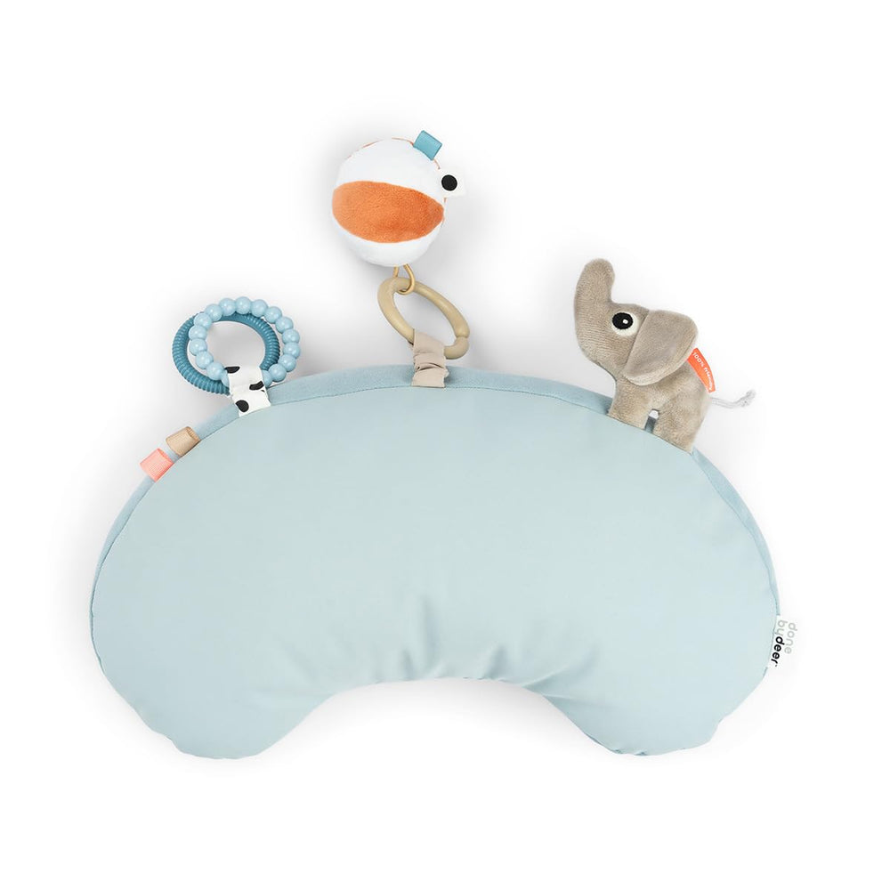 Done by Deer pillow texture close-up shows soft top and durable canvas for gentle skin.