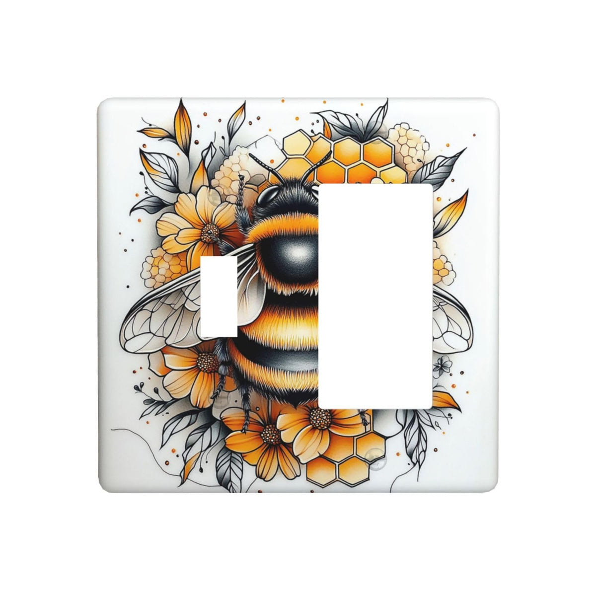 Donecmminery bee switch plate adds playful charm to nurseries.